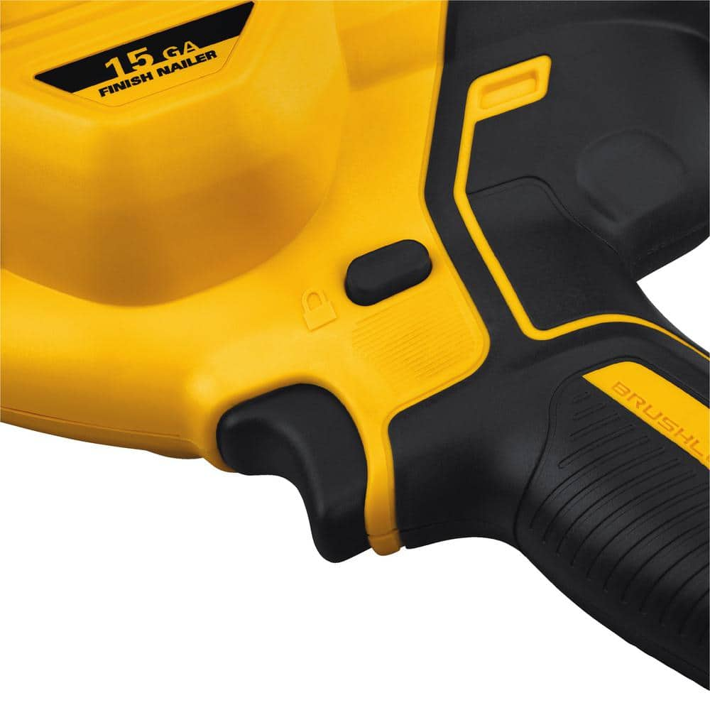 DEWALT 20V MAX XR Lithium-Ion Cordless 15-Gauge Angled Finish Nailer (Tool Only) DCN650B