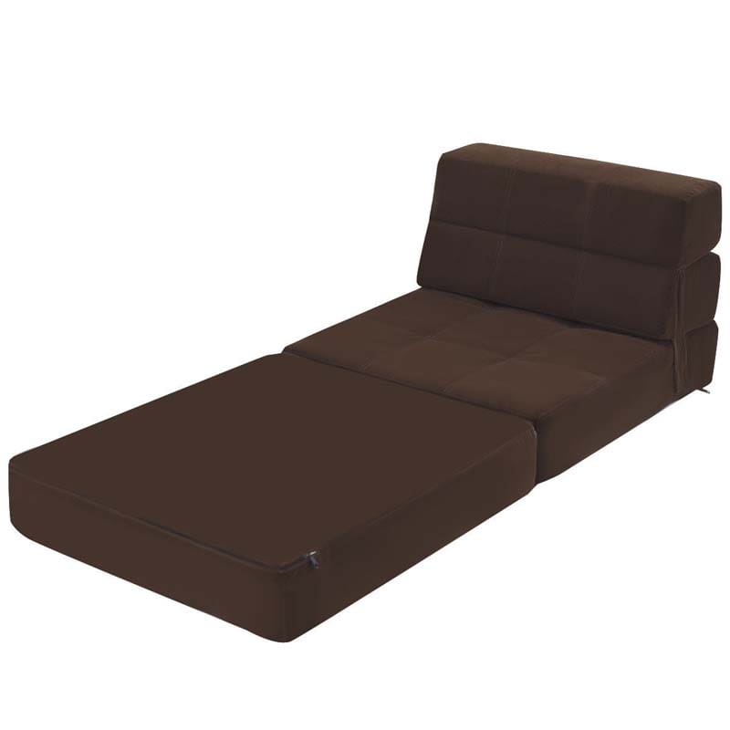 Triple Fold Down Sofa Bed, Floor Couch Sleeper Sofa, Modern Folding Lounge Chaise Convertible Upholstered Guest Sleeper Chair