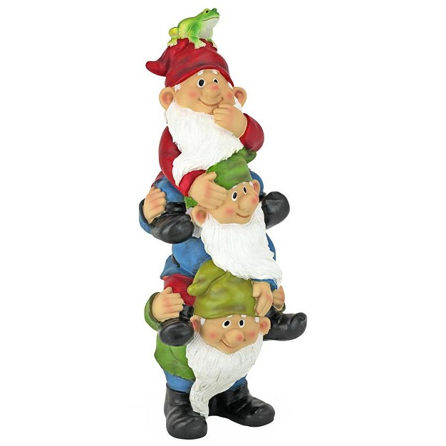 Design Toscano Tower Of Three Gnomes And Frog Statue