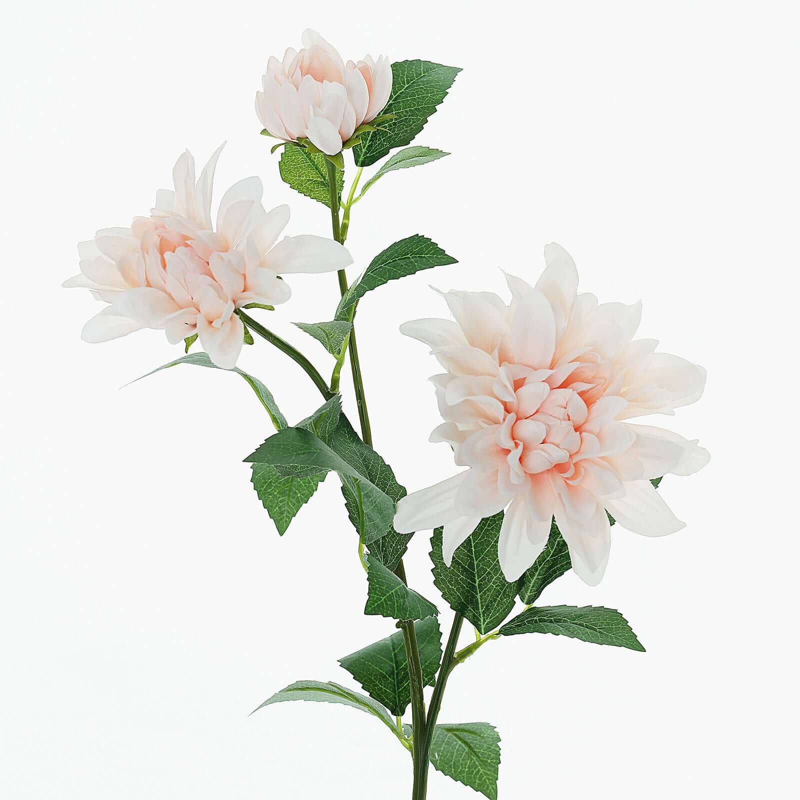 Blush Artificial Dahlia Silk Flower Stems, Faux Floral Spray 30