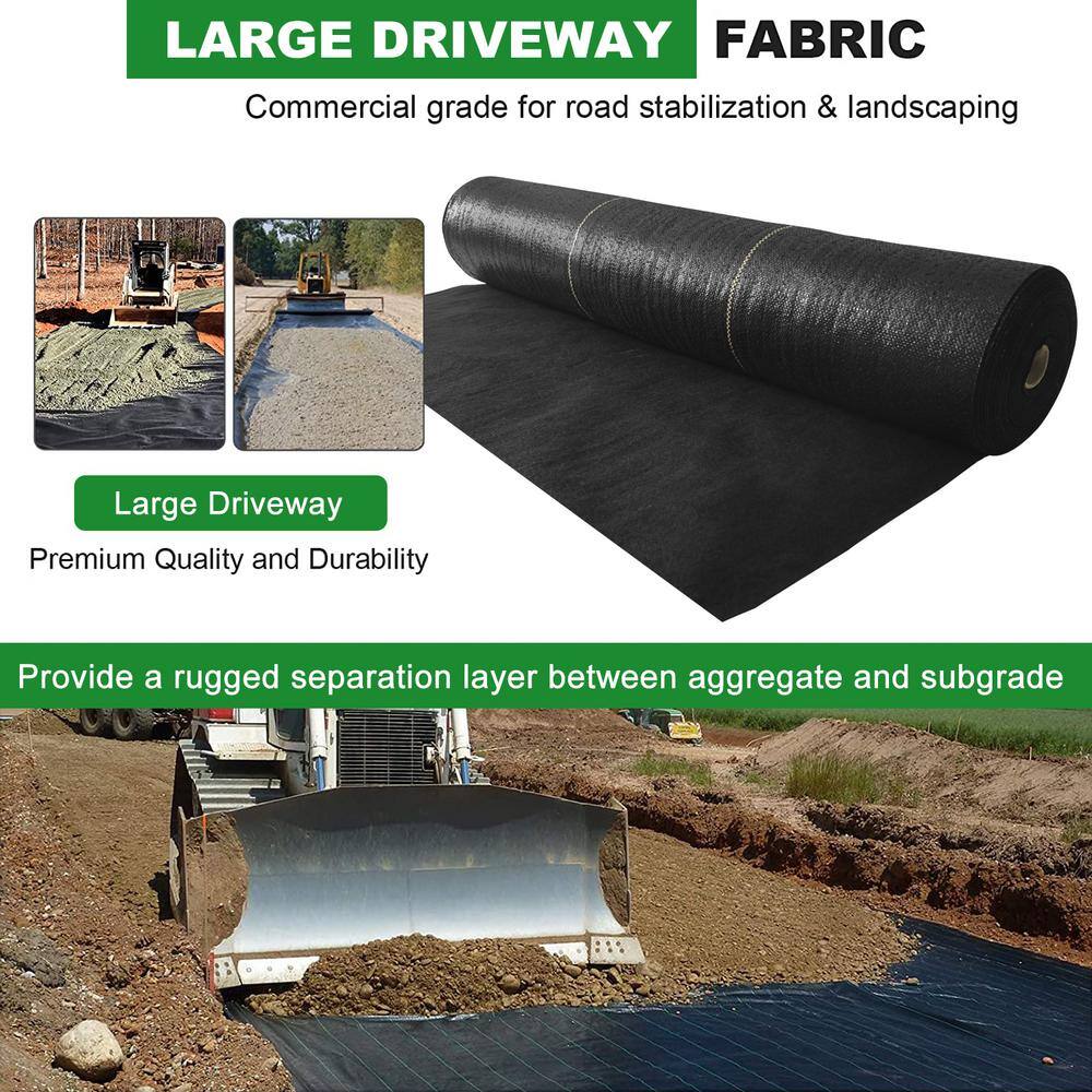 Agfabric 4 ft. x 50 ft. 4.8 oz. Garden Weed Barrier Fabric Premium Compound Heavy-Duty Weed Mat Fabric GC480450B