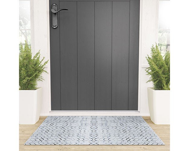 Becky Bailey Shibori Diamonds Looped Vinyl Welcome Mat Society6