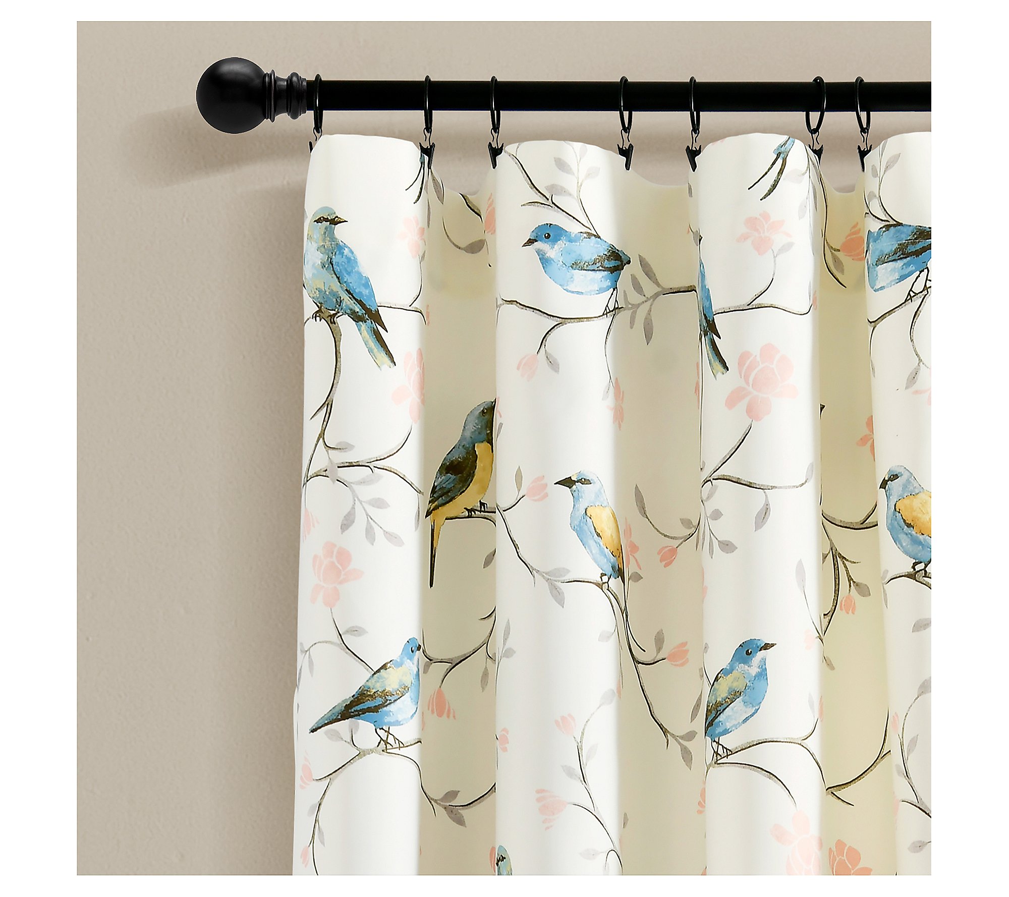 Botanical Bird and Flower Window Curtain 52