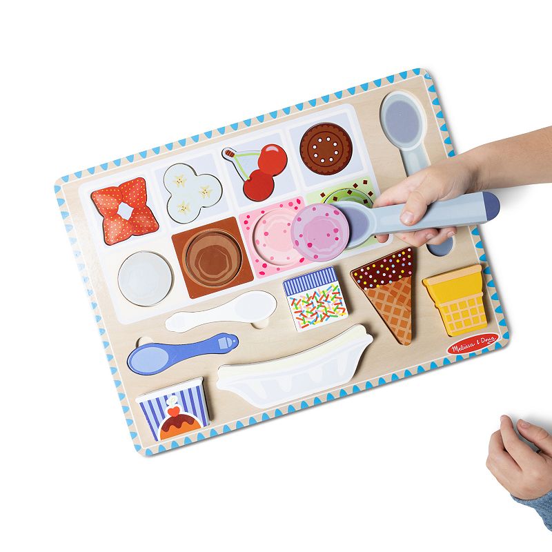 Melissa and Doug Ice Cream Wooden Magnetic Puzzle Play Set