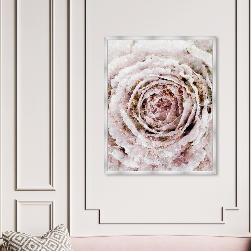 Blush Pink and White Rose Flower Farmhouse Frame Art Print for Entry Way