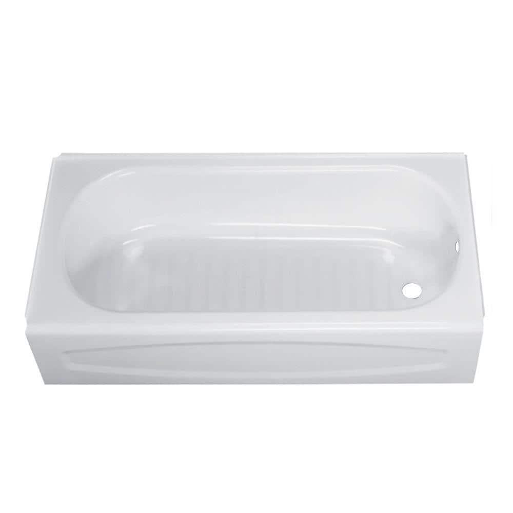 American Standard New Solar 60 in x 30 in Rectangular Apron Front Soaking Bathtub with Right Hand Drain in White