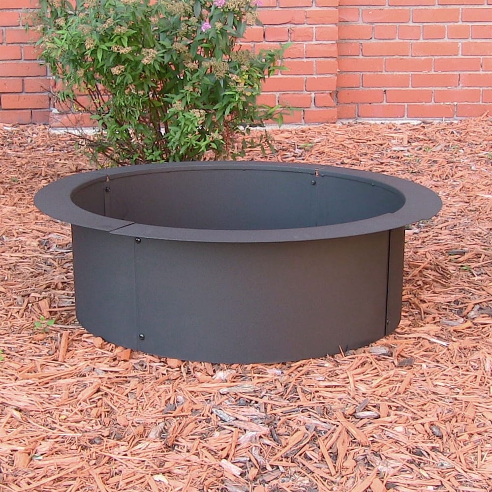 Fire Ring Durable Black Steel DIY Backyard Fire Pit Liner Rim   27\