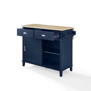 CROSLEY FURNITURE Cora Navy Kitchen Island with Drop Leaf CF3039NA-NV