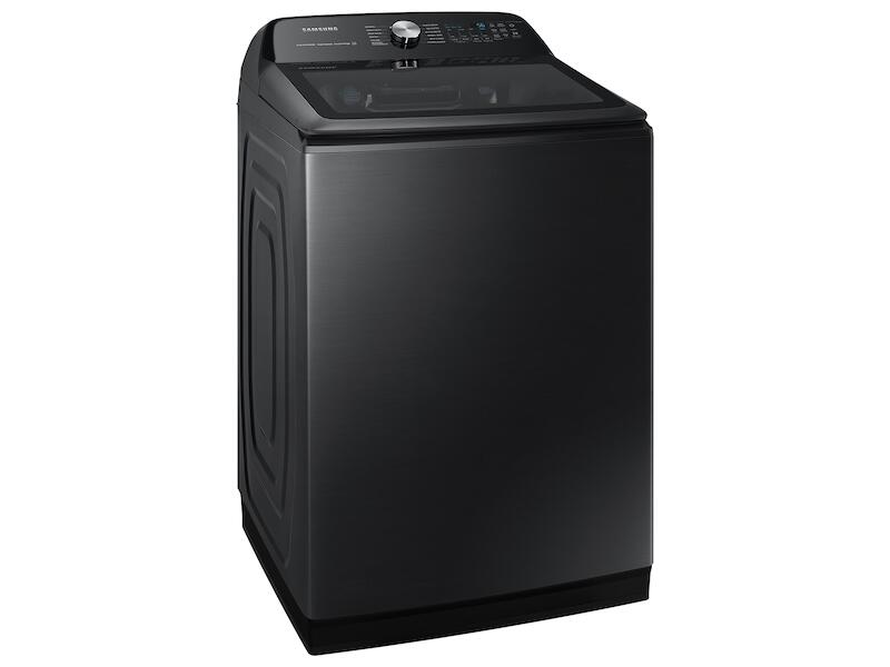 Samsung WA52A5500AV 5.2 Cu. Ft. Large Capacity Smart Top Load Washer With Super Speed Wash In Brushed Black