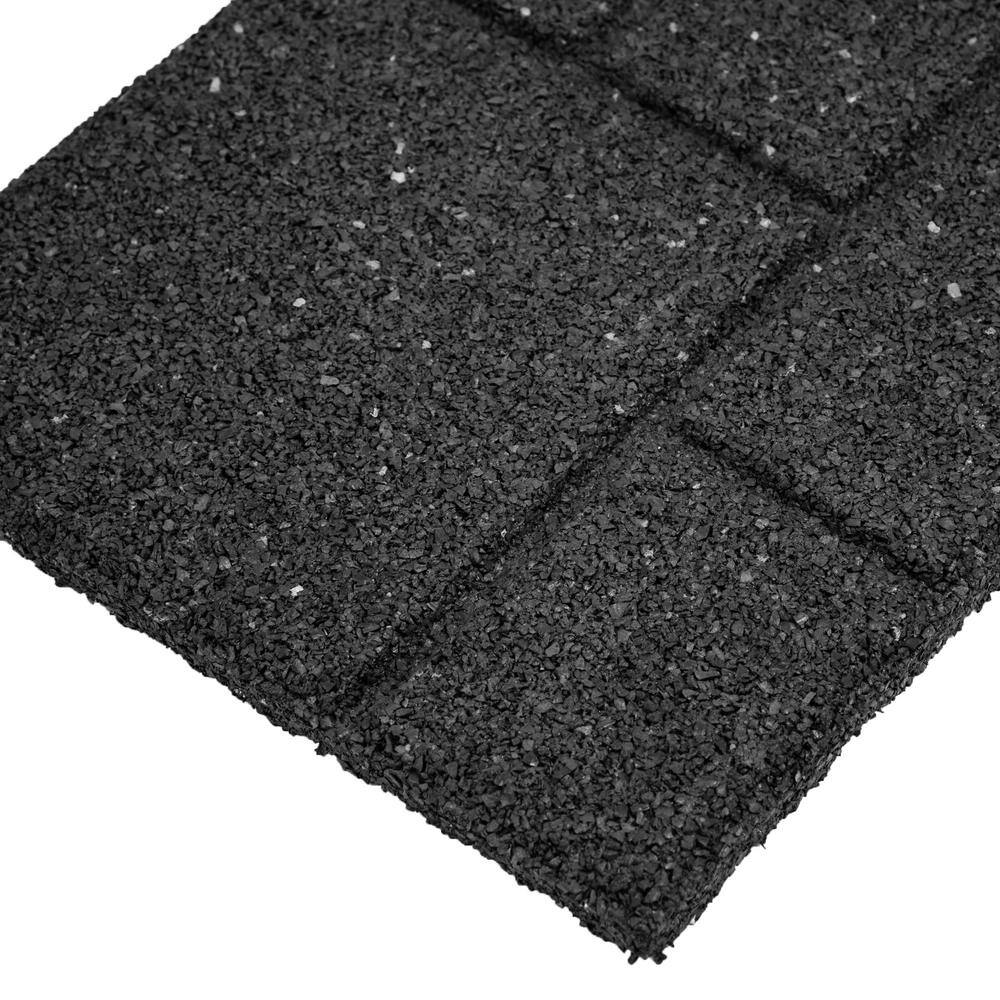 Multy Home Envirotile 10 in. x 24 in. Rectangle Black Cobblestone Rubber Stair Tread MT5001764