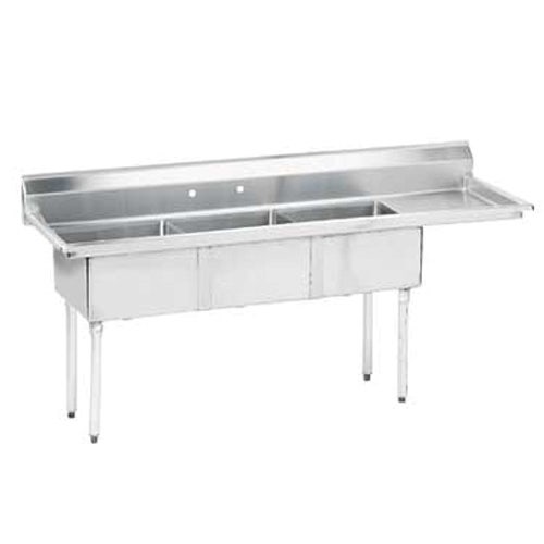 Advance Tabco FE-3-1620-18R-X Fabricated NSF Sink， 3-Compartment， 18