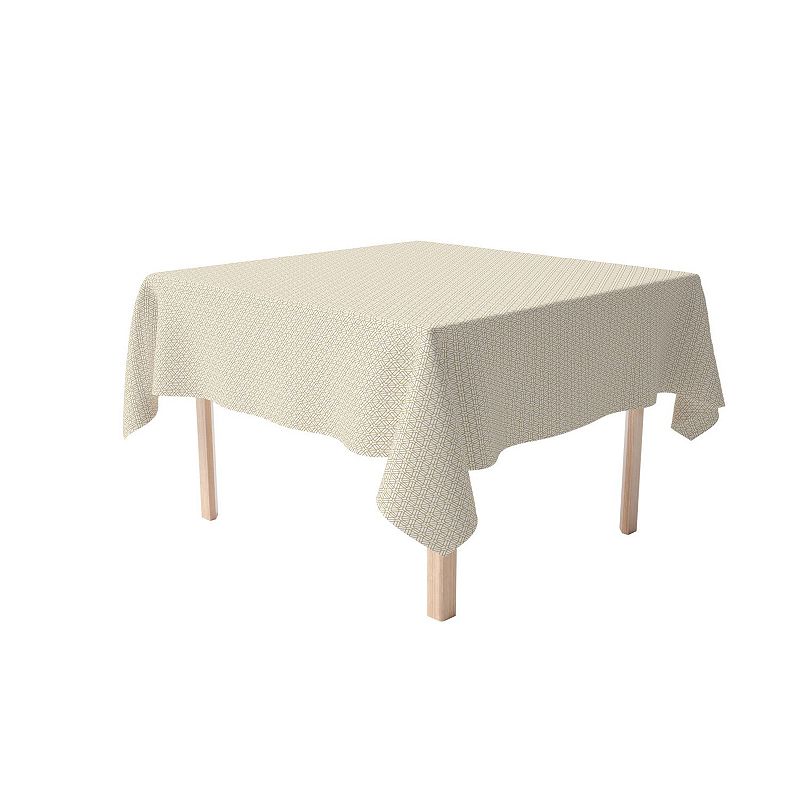 Square Tablecloth， 100% Polyester， 60x60， Geometric Golden Design