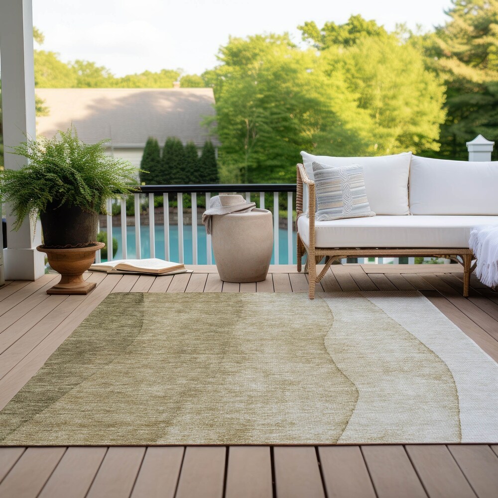 Machine Washable Indoor/ Outdoor Chantille Contemporary Ombre Rug