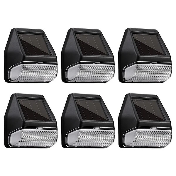 6/12 Pack Solar Dusk-to-Dawn LED Fence Light, 4000K, White / Oil Rubbed Bronze / Black