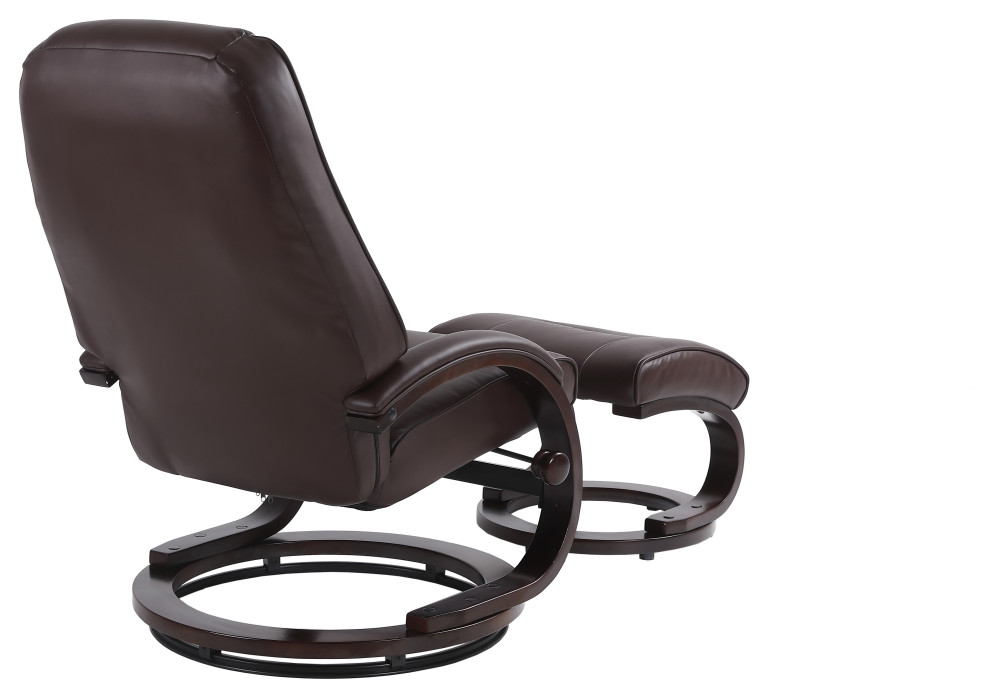 Sundsvall Recliner and Ottoman in Brown Air Leather   Contemporary   Recliner Chairs   by Progressive Furniture  Houzz