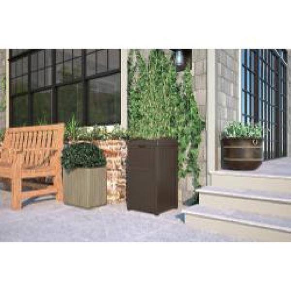 Suncast Trash Hideaway 30 Gallon Outdoor Trash Can with Lid GH1732J