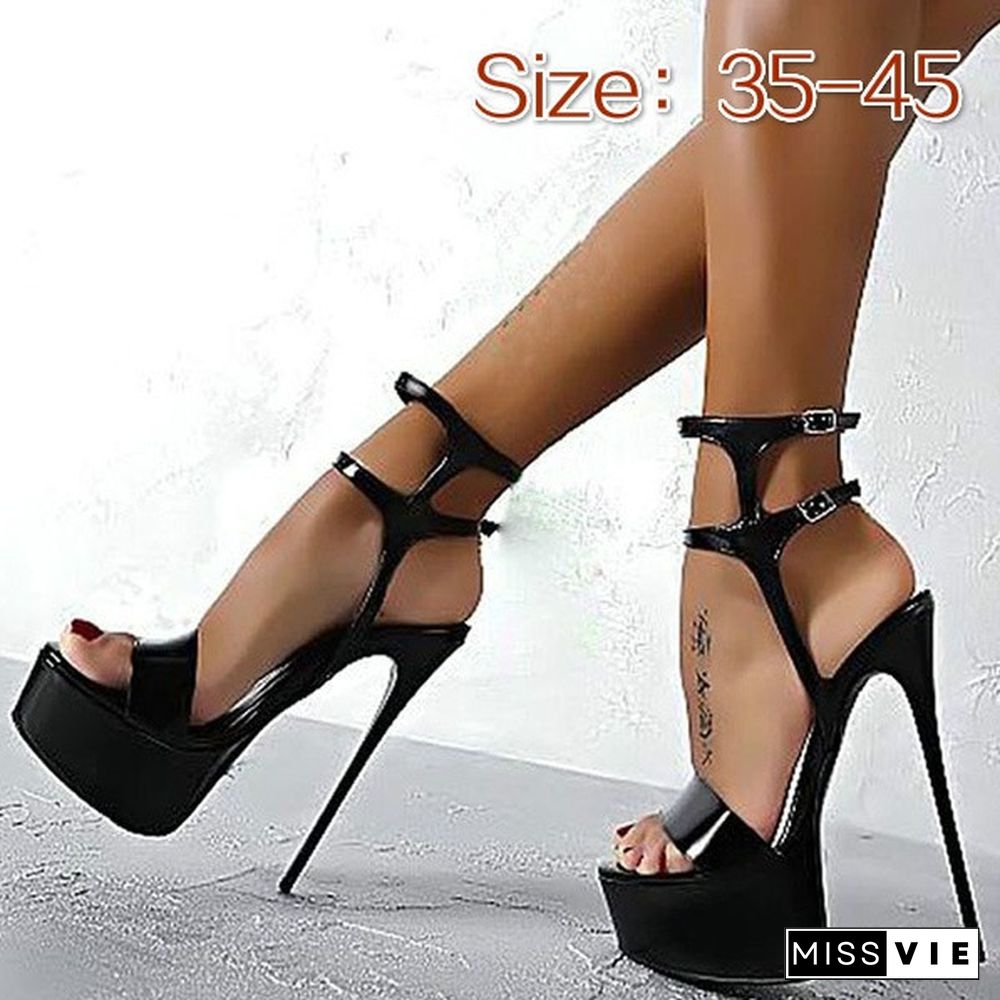 US 5-12 Fashion Platform High Heels Women Sandals Thin Heels Party Sexy Shoes