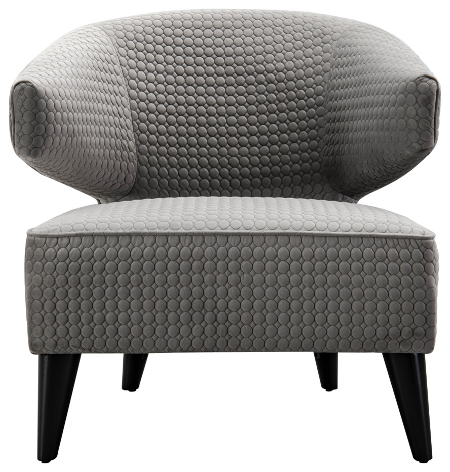 Gray Velvet Upholstered Accent Armchair  Andrew Martin Eaves   Midcentury   Armchairs And Accent Chairs   by Oroa   Distinctive Furniture  Houzz