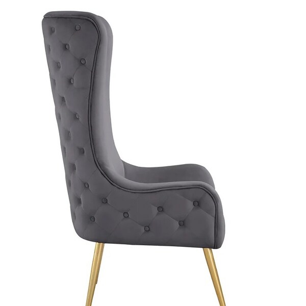 Best Master Furniture Kireth Velvet Upholstered High Back Accent Chair with Gold Legs