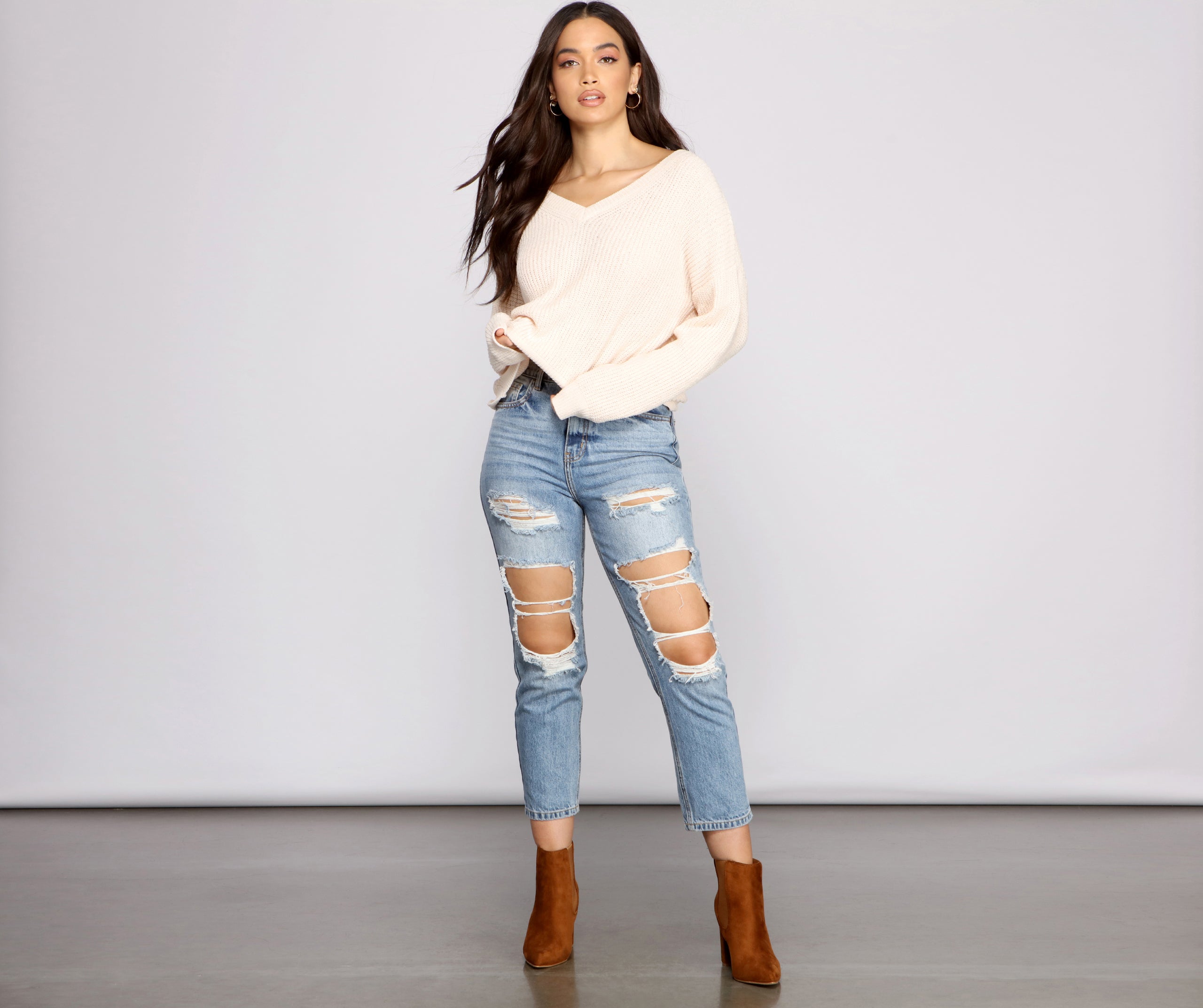 Casually Chic Twist Back Chenille Sweater