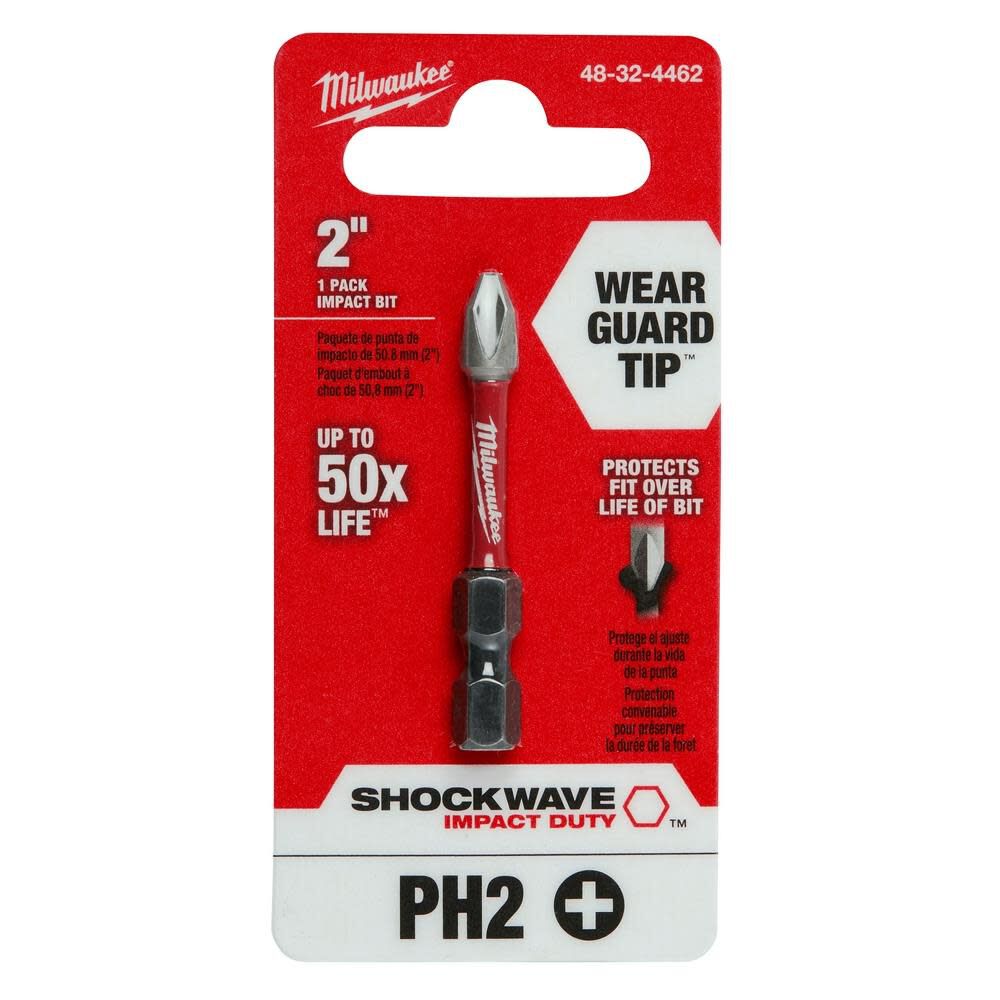 Milwaukee SHOCKWAVE 2 in. Impact Phillips #2 Power Bit 48-32-4462 from Milwaukee