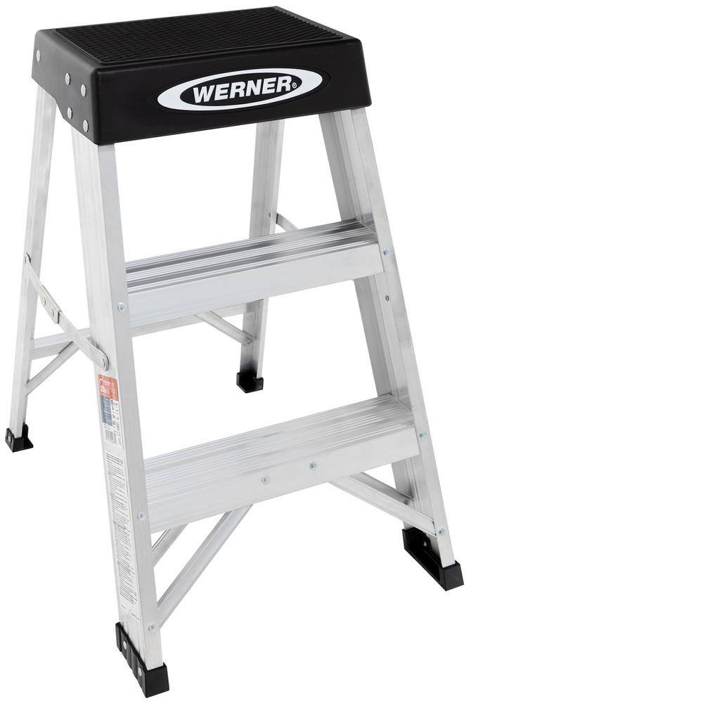 Werner 2 ft. Aluminum Step Ladder (8 ft. Reach Height) with 300 lbs. Load Capacity Type IA Duty Rating 150B