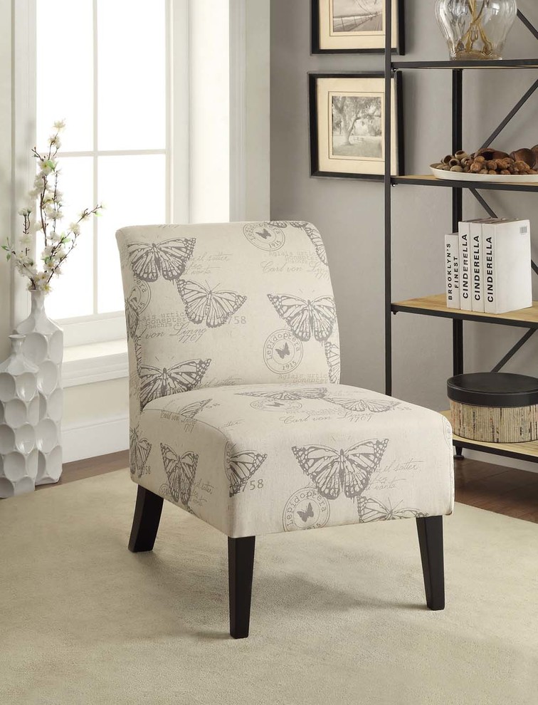 Atlin Designs 17.5  x27 x27Contemporary Fabric Animal Print Slipper Chair in Gray   Transitional   Armchairs And Accent Chairs   by Homesquare  Houzz