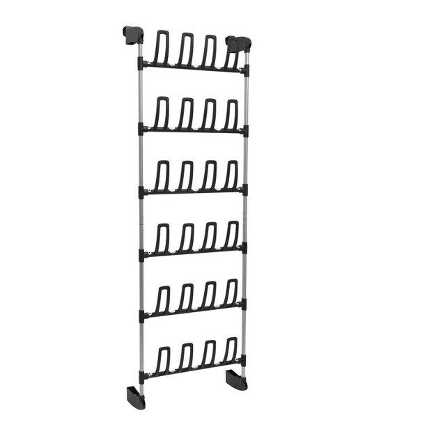 Organize It All Overdoor 12 Pair Shoe Rack Basic Collection