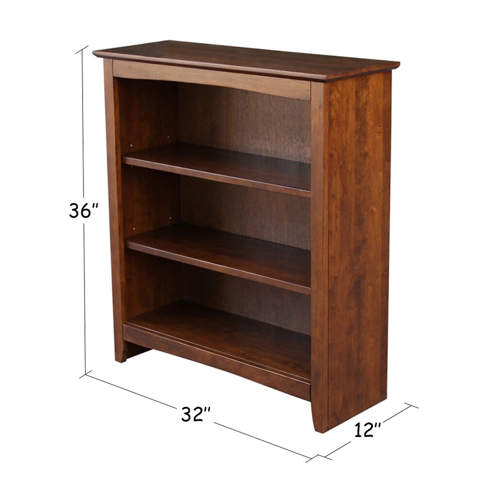 Shaker 36 inch Espresso Bookcase