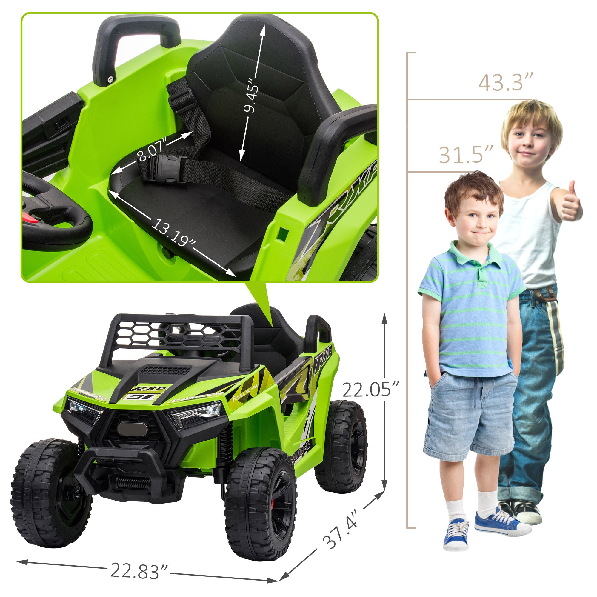 WUBEN 12V Off-Road UTV, Kids UTV Electric Vehicles, Kids Electric Quad Car with Dual Motor