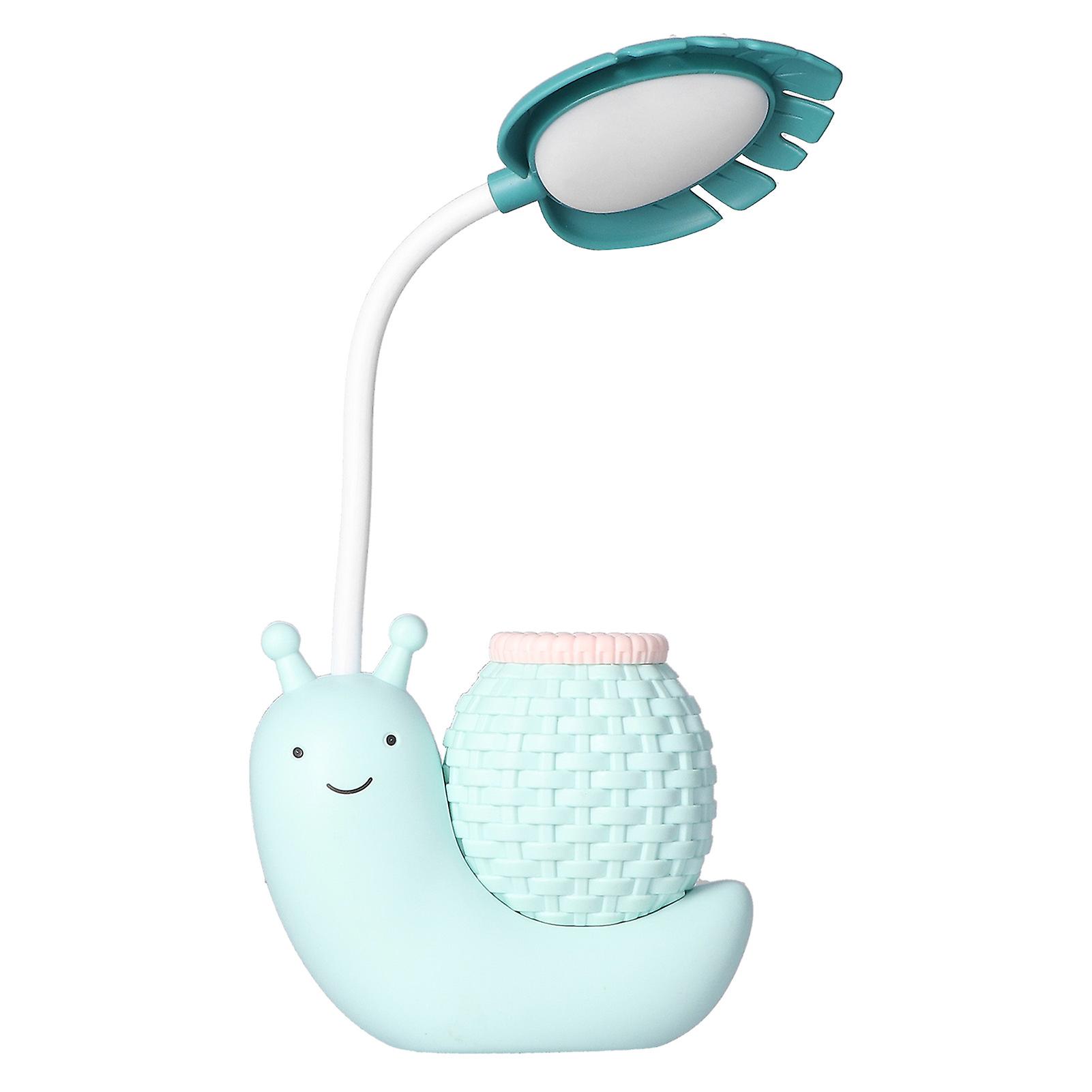 LED Desk Lamp with Pen Holder Multiple Function USB Charging Cute Desk Light for Students KidsBlue