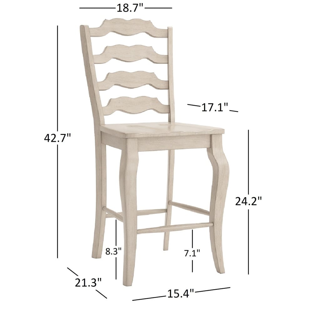 Elena Antique Black Extendable Counter Height Dining Set with French Ladder Back Chairs by iNSPIRE Q Classic