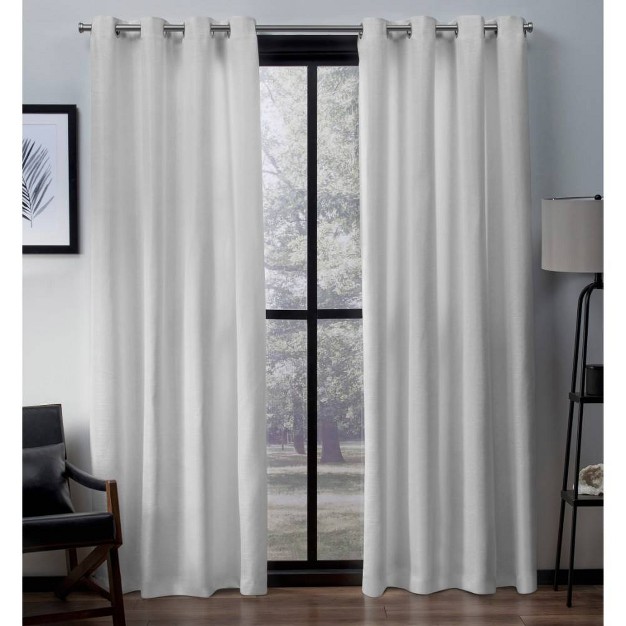 Virenze Faux Silk Window Curtain Panel Pair