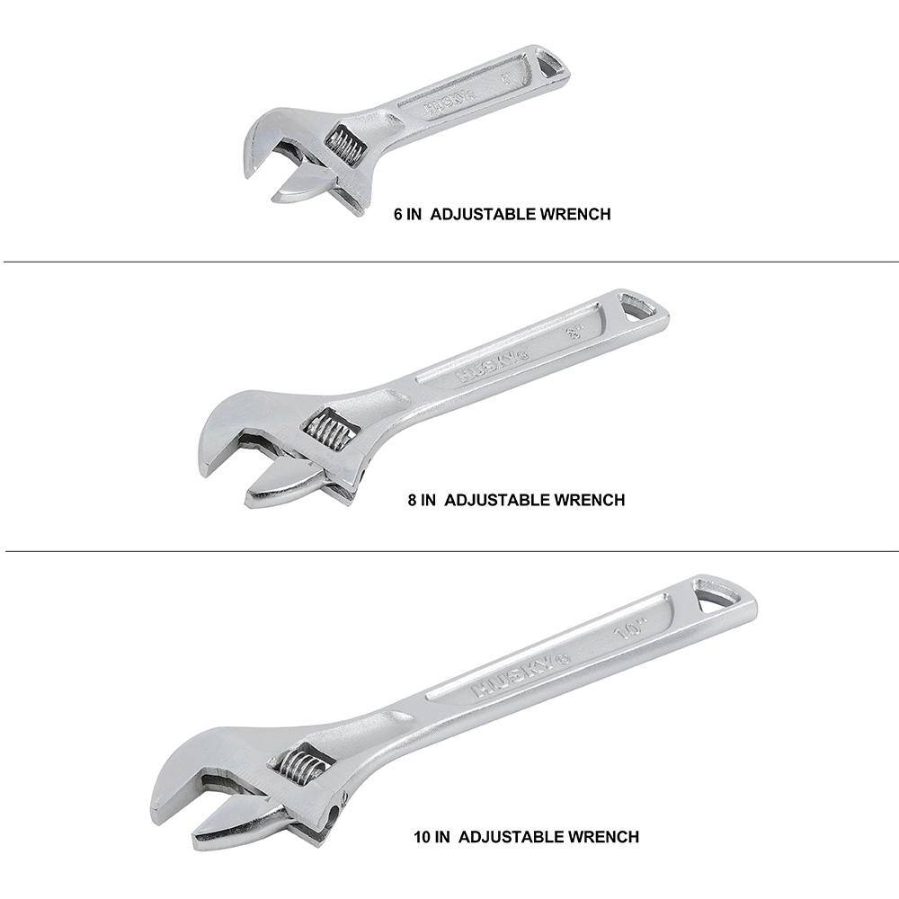 Husky Adjustable Wrench Set (3-Piece) 99886