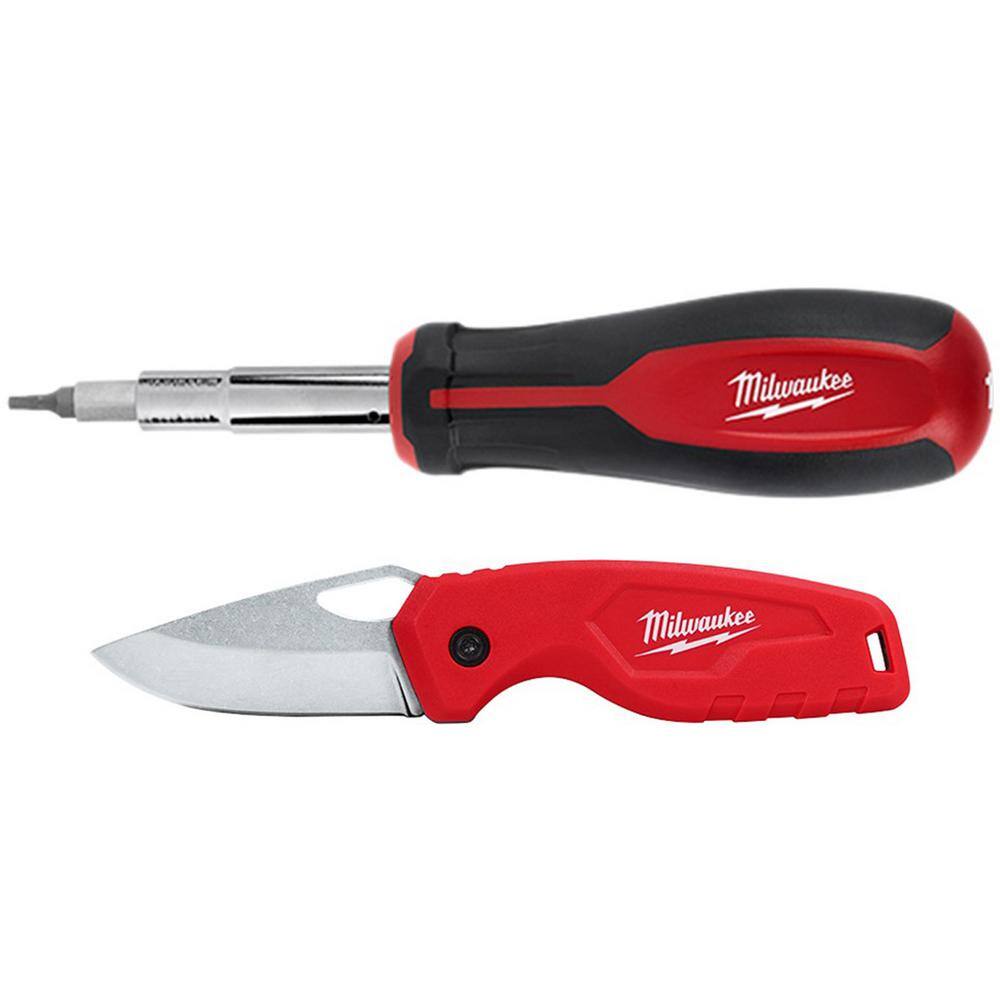 MW 11-in-1 Multi-Tip Screwdriver with Compact Folding Knife 48-22-2761-48-22-1521