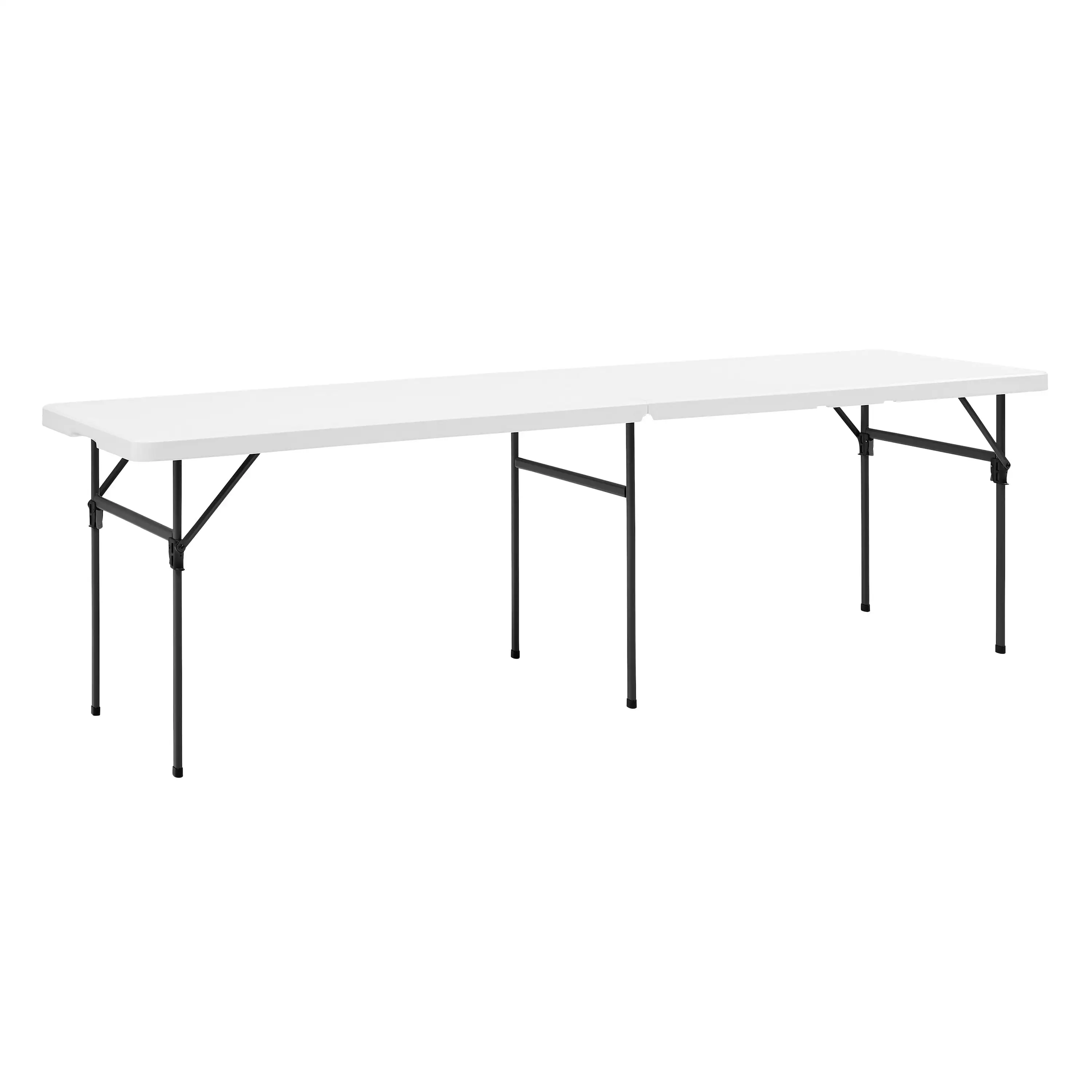 8 Foot Folding Resin Table, White Granite