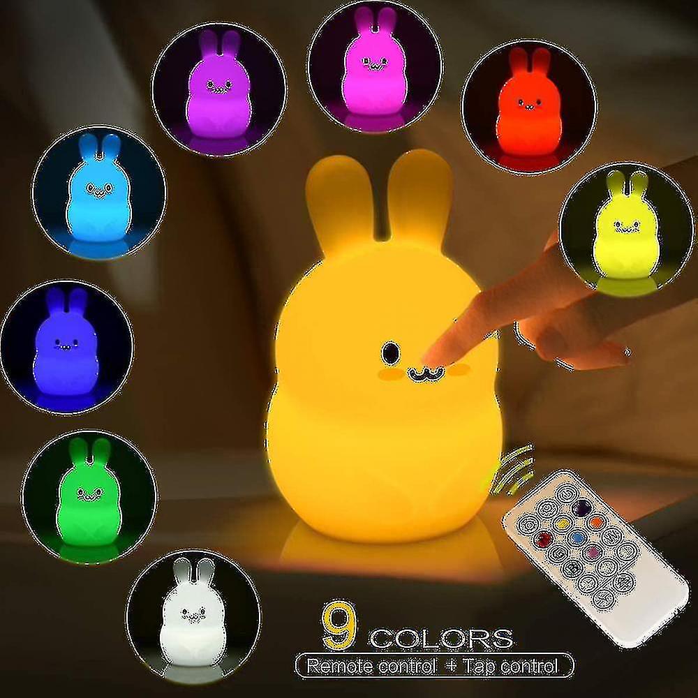 Led Nursery Night Lights For Kids -usb Rechargeable Animal Silicone Lamps With Touch Sensor And