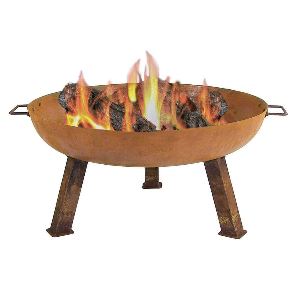 Sunnydaze Decor Rustic 30 in W x 15 in H Round Cast Iron WoodBurning Fire Pit Bowl