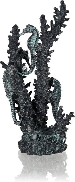 biOrb Seahorses on Coral Aquarium Ornament， Black， Medium