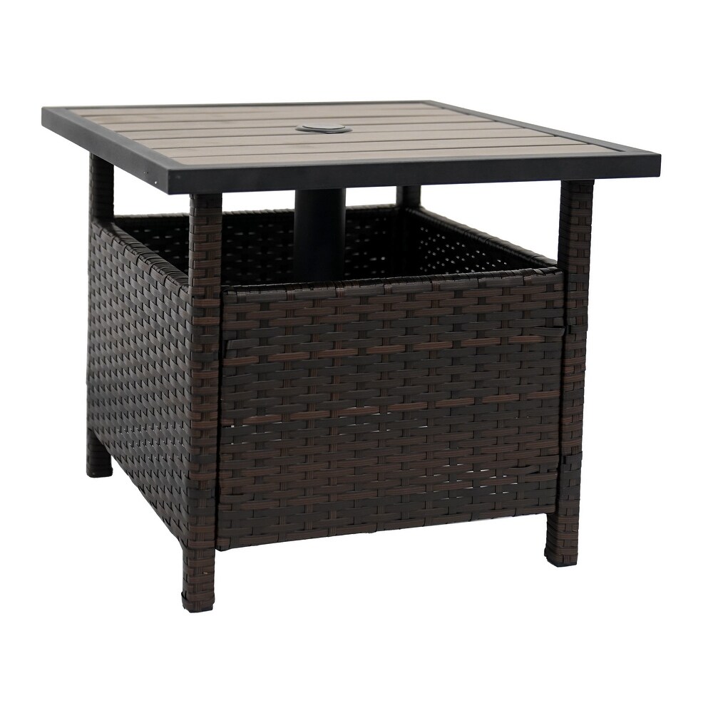 Patio Rattan Wicker Storage Side Table 18\