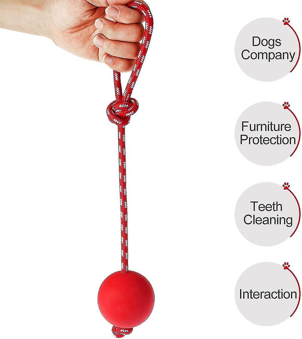 Rope Ball Dog Toy， 3 Pieces Cat Chew Toys， Rubber Ball Rope Dog Toys