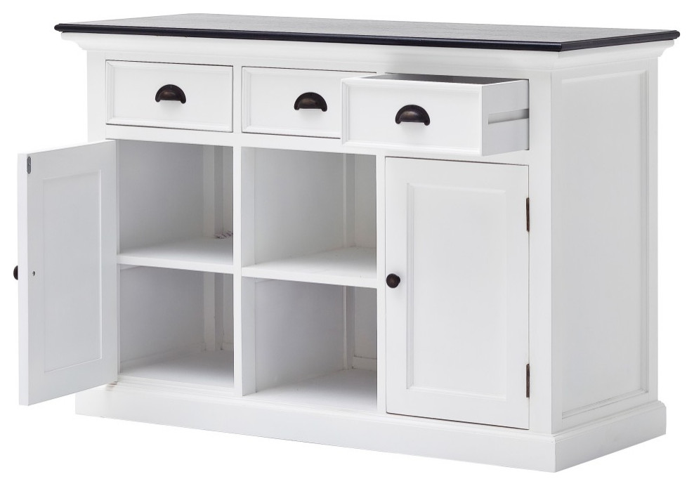 Modern Farmhouse Black and White Large Accent Cabinet   Traditional   Accent Chests And Cabinets   by VirVentures  Houzz