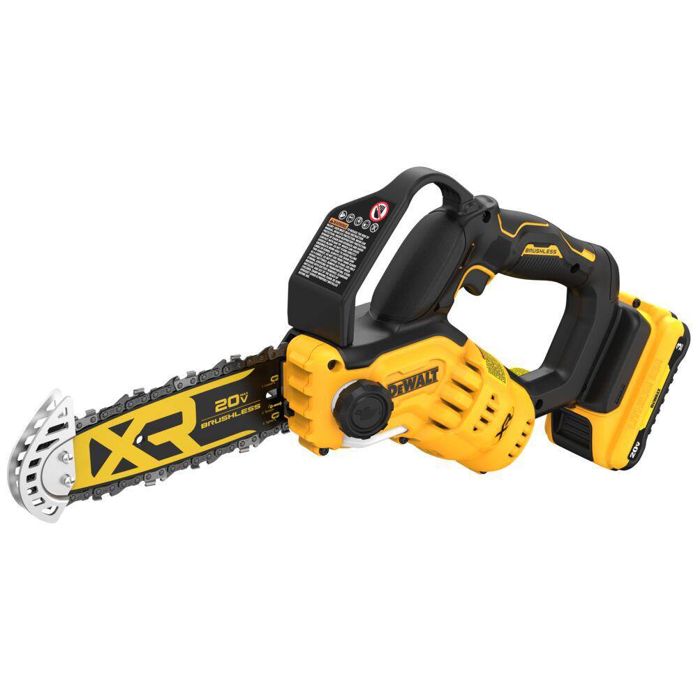 DEWALT DCCS623L1 8 in. 20-Volt Lithium-Ion Pruning Electric Battery Chainsaw Kit with 3Ah Battery and Charger