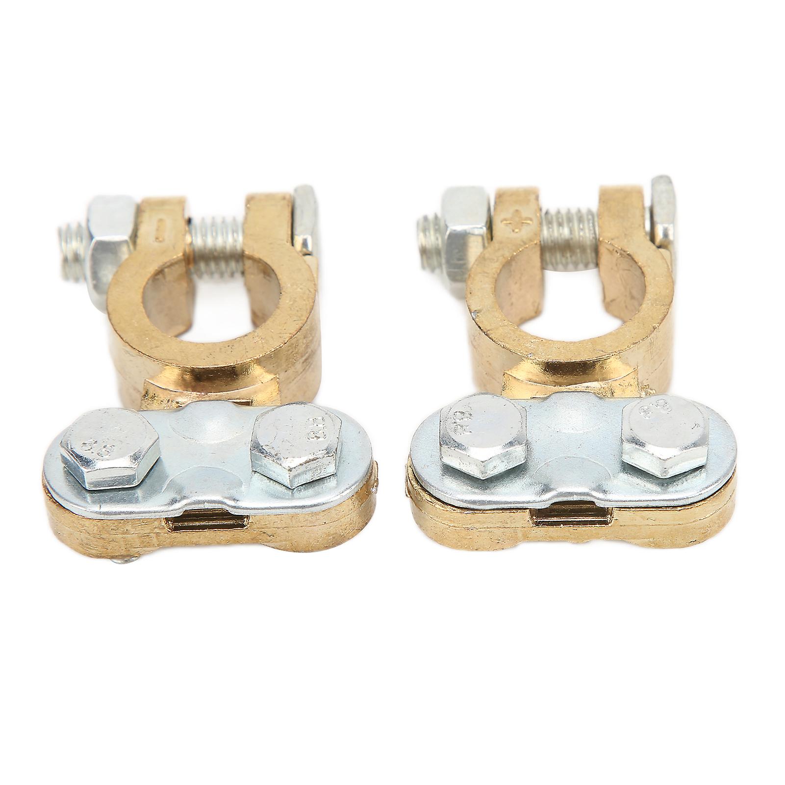 1 Pair Of Car Battery Terminals Corrosion Resistance Metal Battery Terminal Clamp Connectors For Cars