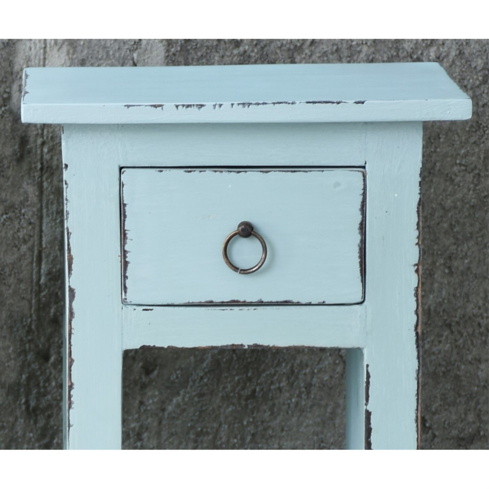 Sunset Trading Cottage Narrow Side Table  Sky Blue   Farmhouse   Side Tables And End Tables   by VirVentures  Houzz