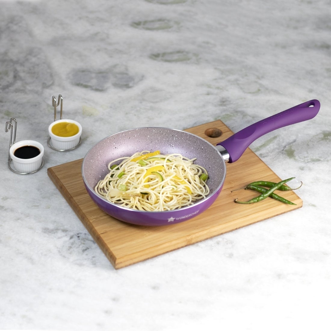 Wonderchef Royal Velvet Fry Pan Skillet Tawa 20 cm Violet