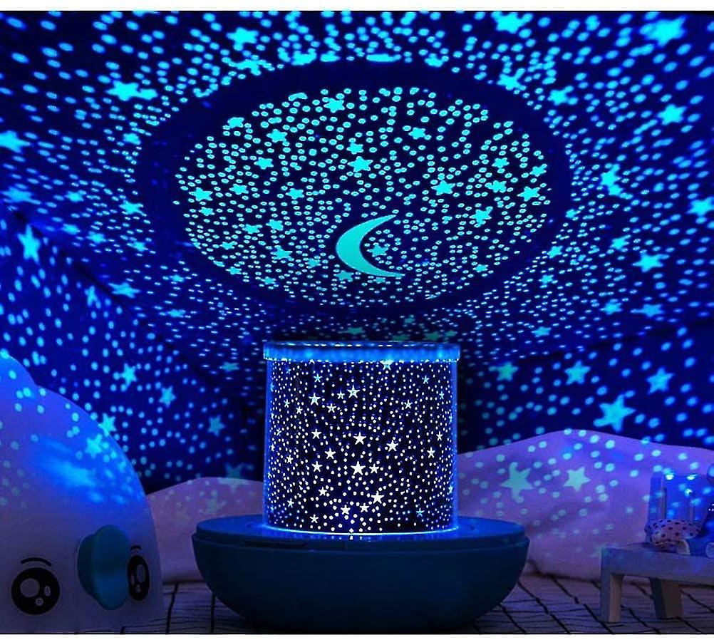 Led Star Projector Remote Control And Timer Design Night Light For Kids Blue