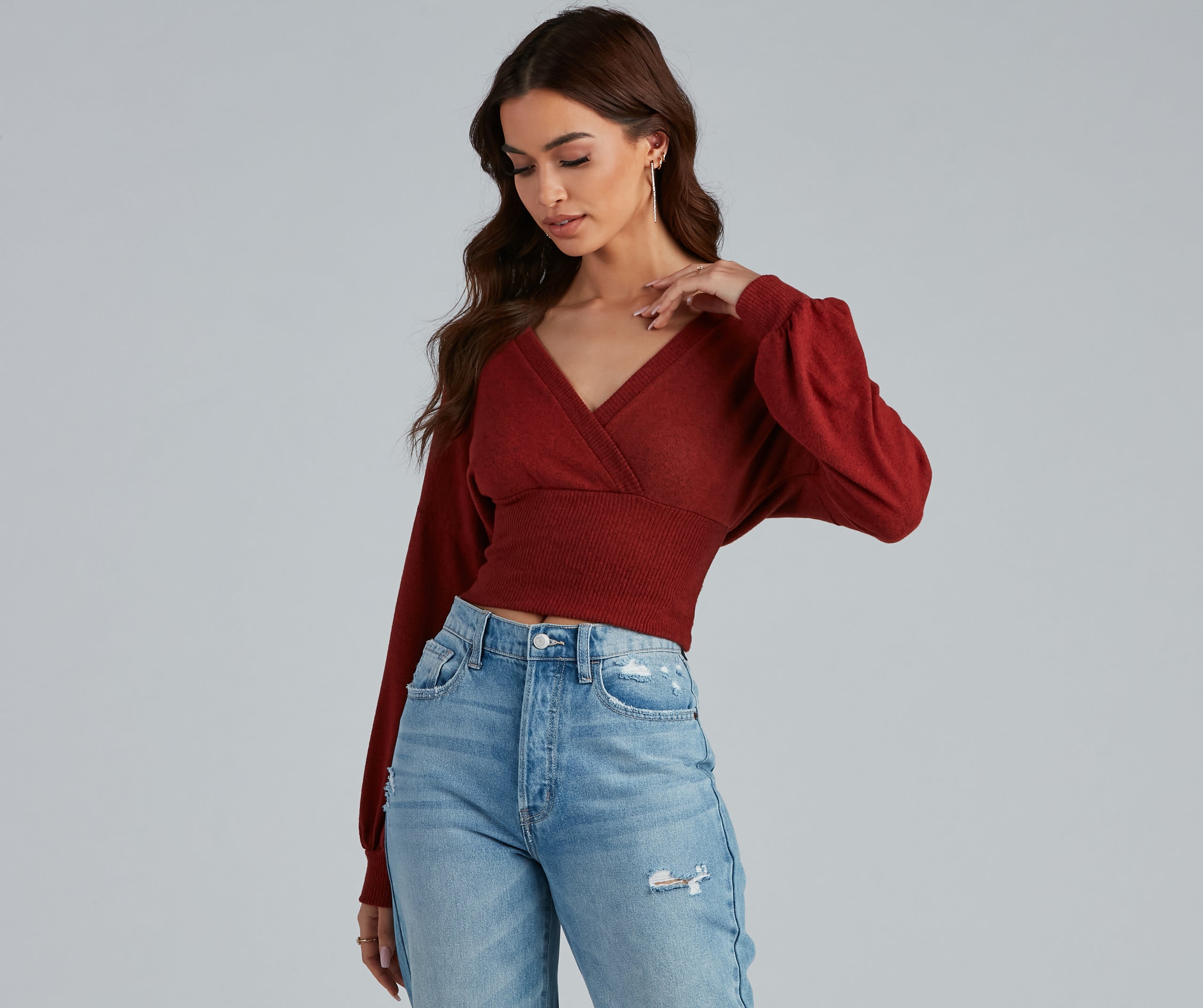 Effortless Perfection Surplice Sweater