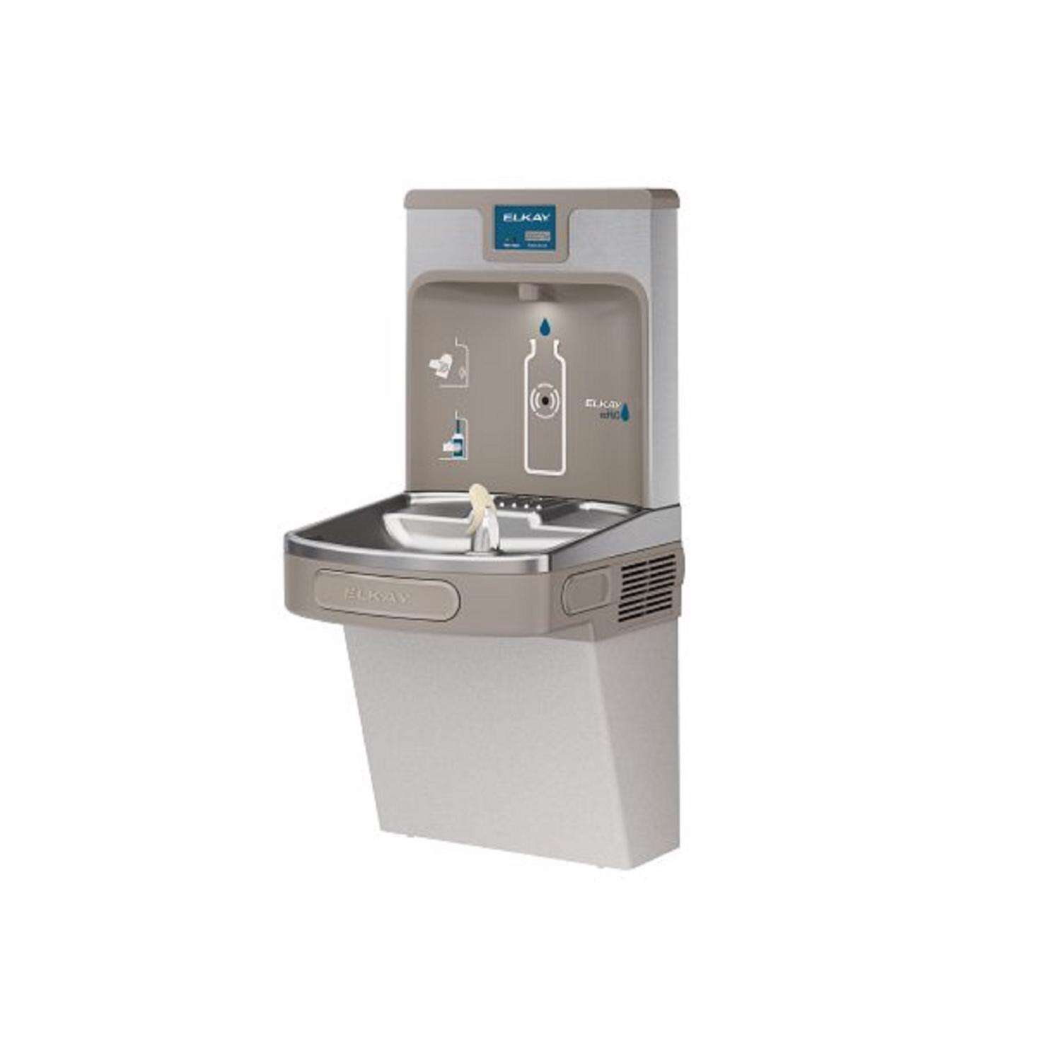 Elkay EZH2O 8 gal Gray Bottle Filling Station and Water Cooler Stainless Steel