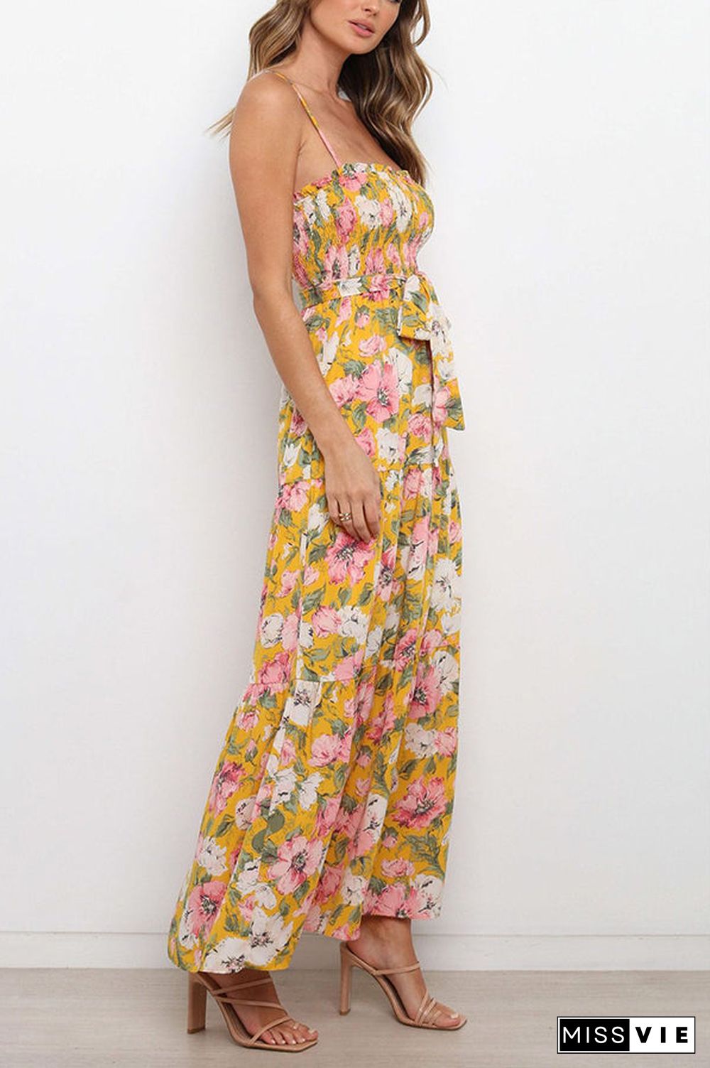 Love In The Air Tiered Floral Maxi Dress